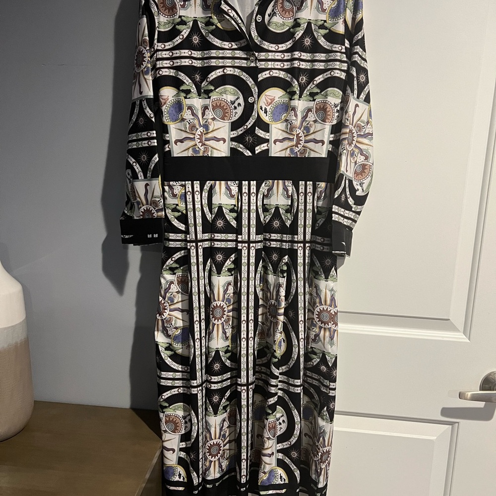 Sunday Up Black Patterned Dress Size M